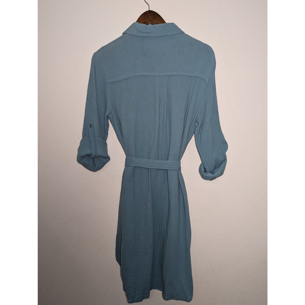 Franco Shirt Dress Blue Button Down Size M - Picture 6 of 6
